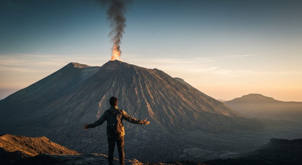 open trip ijen from bali — Photorealistic editorial travel photograph relevant to: The Bali-side specialist concierge fo